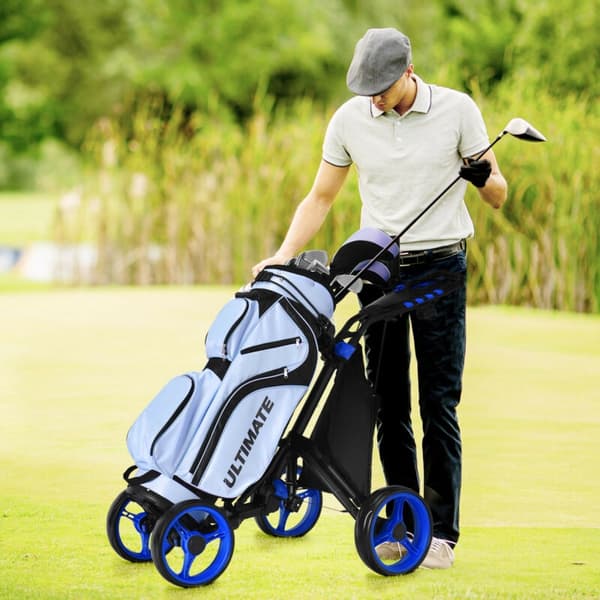 Golf Push Cart, 110,5x100,5x64,8 cm, Blå