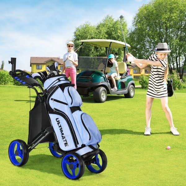 Golf Push Cart, 110,5x100,5x64,8 cm, Blå