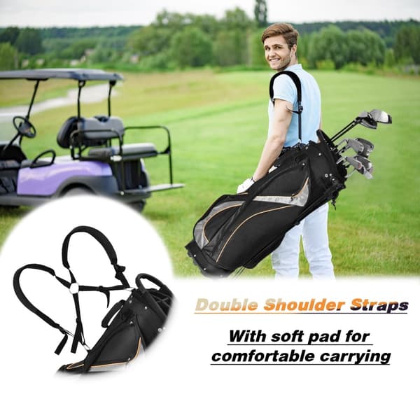 Golf Stand Bag, 9x8 in, Musta