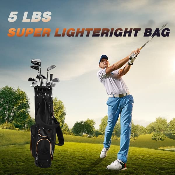 Golf Stand Bag, 9x8 in, Musta