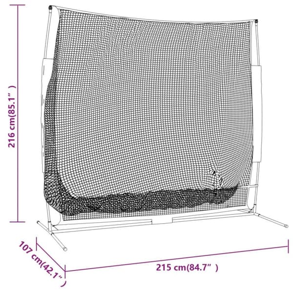 vidaXL Övningsnät för golf svart och orange 215x107x216 cm Polyester