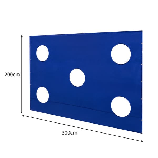 3 m golftræningsbur 5-hullers målbræt 3 x 2 m driving Range High Impact 25 mm slagnet træningsudstyr udendørs fritstående stål kunstgræs & 6 cm tee
