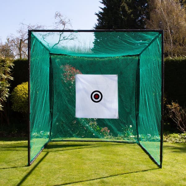 3 m golftræningsbur 5-hullers målbræt 3 x 2 m driving Range High Impact 25 mm slagnet træningsudstyr udendørs fritstående stål kunstgræs & 6 cm tee