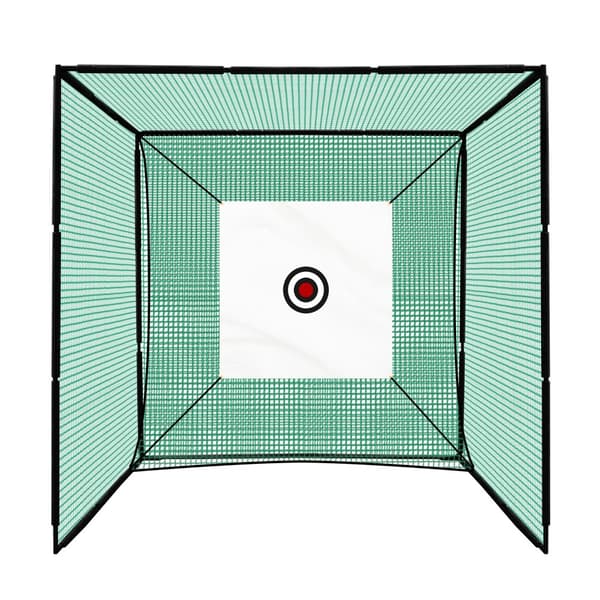 3 m golftræningsbur 5-hullers målbræt 3 x 2 m driving Range High Impact 25 mm slagnet træningsudstyr udendørs fritstående stål kunstgræs & 6 cm tee