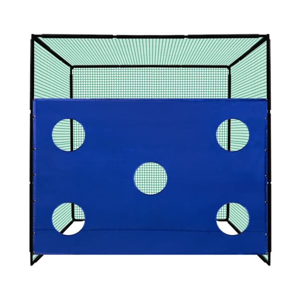3 m golftræningsbur 5-hullers målbræt 3 x 2 m driving Range High Impact 25 mm slagnet træningsudstyr udendørs fritstående stål kunstgræs & 6 cm tee