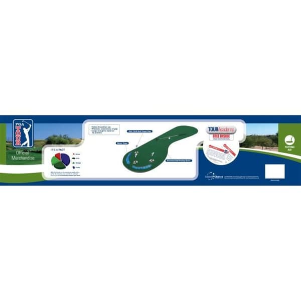 Putting Träningsmatta - PGA TOUR - 91 x 275 cm - Konstgräs - 3 hål - Vattenhinder