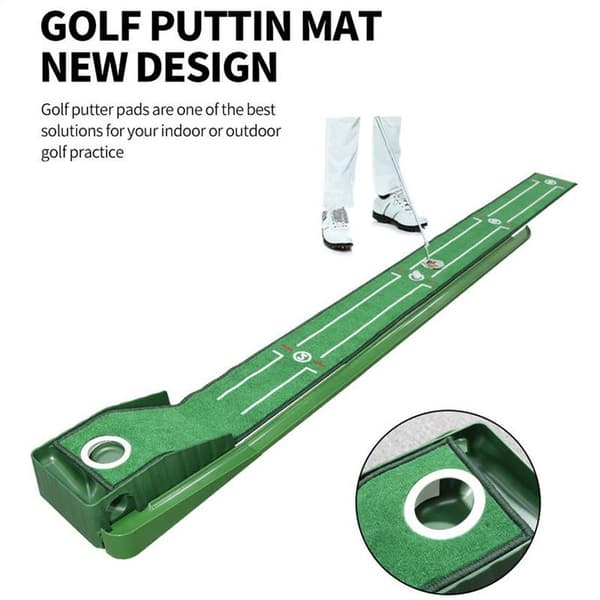Putting Green Træningshjælp, Automatisk Boldhentning, Holdbart Fløjlsmateriale, Egnet til Voksne