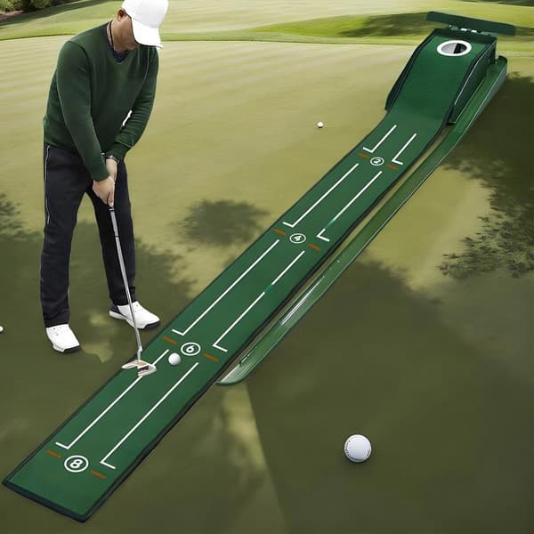 Putting Green Træningshjælp, Automatisk Boldhentning, Holdbart Fløjlsmateriale, Egnet til Voksne