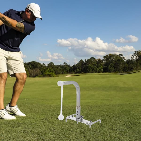 Golfsvings tränare, 360° automatisk återgång, 5 justerbara höjder, robust konstruktion