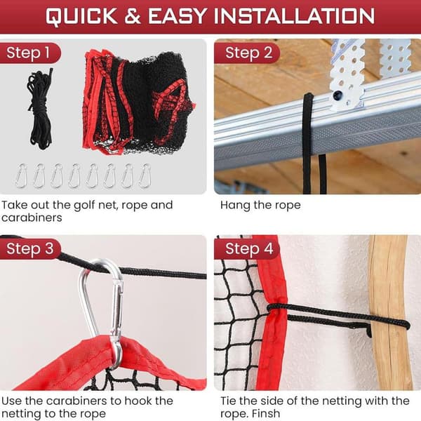 Golfbollsnät, 10X10 fot storlek, kraftig design, idealiskt för utomhusträning