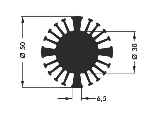 Fischer Elektronik 10021932 SK 602 25 SA LED-kølelegemer 2.3 K/W (Ø x H) 50 mm x 25 mm