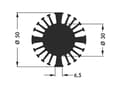 Miniatyrbilde 2 av 2: Fischer Elektronik 10021932 SK 602 25 SA LED-kølelegemer 2.3 K/W (Ø x H) 50 mm x 25 mm