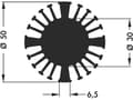 Miniatyrbilde 1 av 2: Fischer Elektronik 10021932 SK 602 25 SA LED-kølelegemer 2.3 K/W (Ø x H) 50 mm x 25 mm