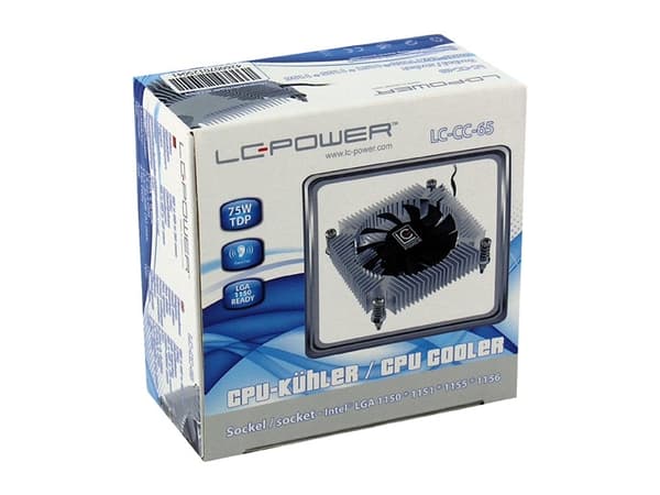 LC Power Cosmo Cool LC-CC-65 - Kabinettvifte - (for: LGA1156, LGA1155, LGA1150, LGA1151) - aluminium - 65 mm - hvit, blå, sølv