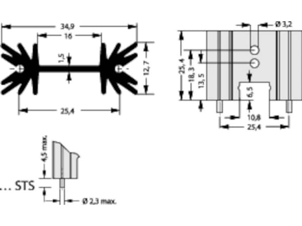 Fischer Elektronik SK 104 25,4 STS Profil kylfläns 14 K/W (L x B x H) 34,9 x 25,4 x 12,7 mm TO-220, SOT-32