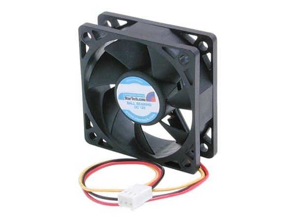 StarTech.com FAN6X2TX3 kylsystem för dator Datorväska Fan 6 cm Svart Svart