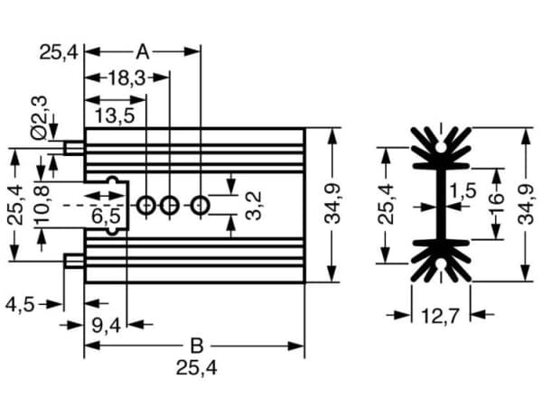 Fischer Elektronik SK 104 38,1 STS Profil kylfläns 11 K/W (L x B x H) 38,1 x 34,9 x 12,7 mm TO-220, SOT-32
