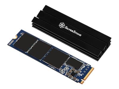 SilverStone TP02-M2 - Varmeavleder for solid state disk - svart Sort