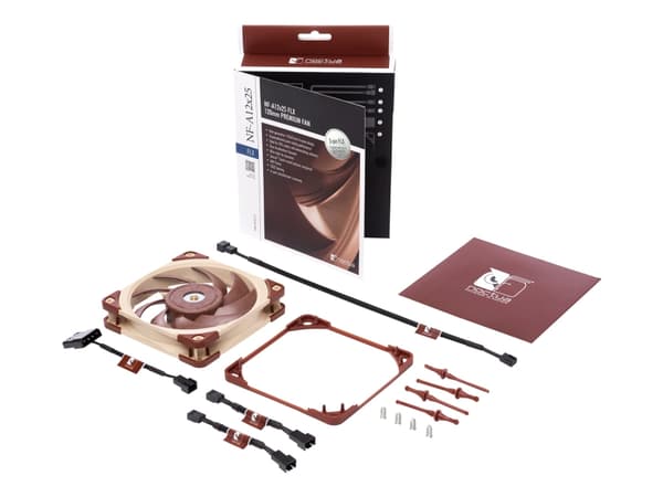 Noctua NF-A12x25 FLX - Kabinettvifte - 120 mm Beige, Rød
