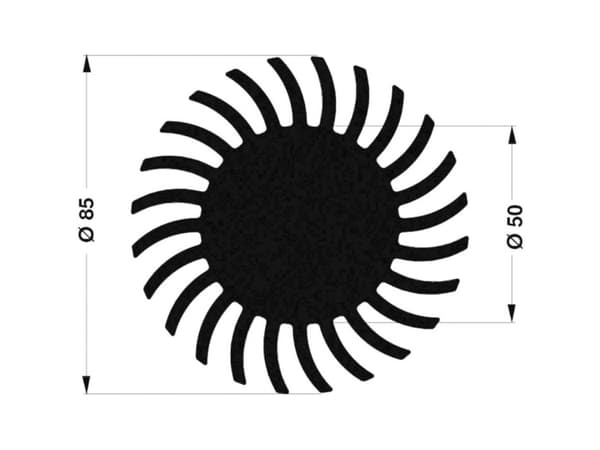 Fischer Elektronik SK 572 10 SA LED-kylelement 2,3 K/W (Ø x H) 85 mm x 10 mm