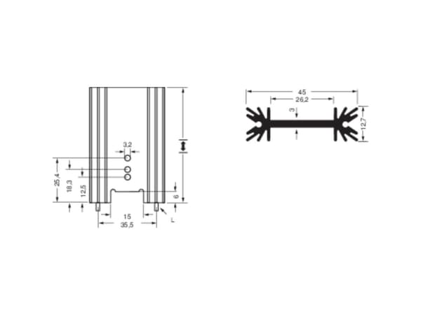 Fischer Elektronik 10019868 SK 409 38,1 STS Profilkølelegeme 7 K/W (L x B x H) 45 x 38.1 x 12.7 mm TO-220, TO-218, TO-3P