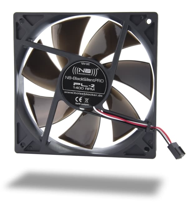 NoiseBlocker BlackSilent Pro PC-kabinet-blæser Sort (B x H x T) 120 x 120 x 25 mm Sort