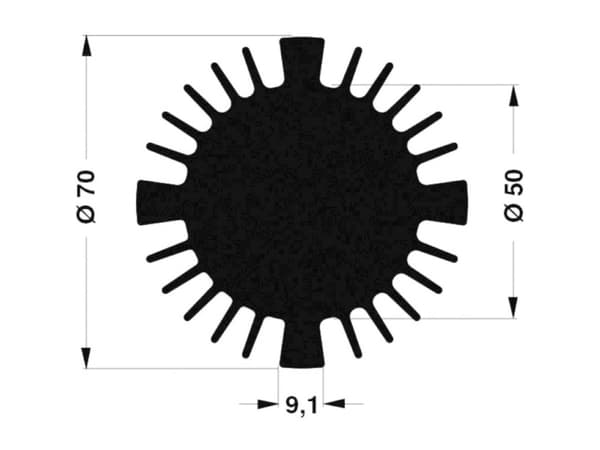 Fischer Elektronik 10021463 SK 570 25 SA LED-kølelegemer 1.77 K/W (Ø x H) 70 mm x 25 mm
