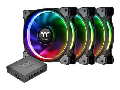 Thermaltake Riing PLUS 12 RGB Fan TT - Premium Edition - fläktsats för system - 120 mm Svart