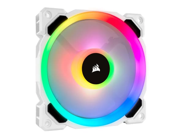 CORSAIR LL Series LL120 RGB Dual Light Loop - Lådfläkt - 120 mm - vit, blå, gul, röd, grön, orange, violett (paket om 3)