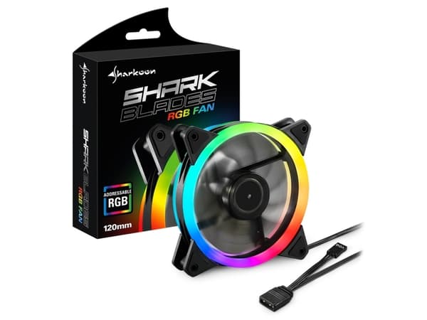 Sharkoon SHARK Blades RGB - Kabinettvifte - 120 mm