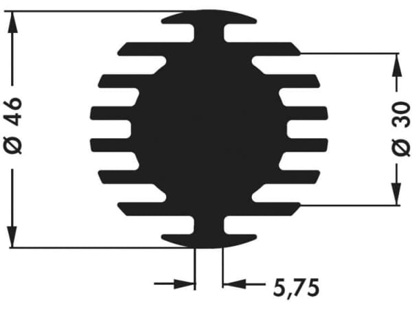 Fischer Elektronik 10021849 SK 598 20 SA LED-kølelegemer 3.75 K/W (Ø x H) 46 mm x 20 mm
