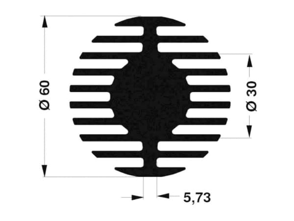 Fischer Elektronik 10021589 SK 578 50 SA LED-kølelegemer 1.45 K/W (Ø x H) 60 mm x 50 mm