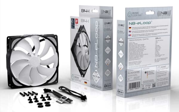 Noiseblocker NB-eLoop B14-PS - Black Edition - kabinettvifte - 140 mm - svart