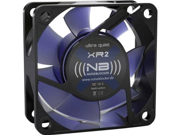 Noiseblocker BlackSilentFan XR2, Fan, 6 cm, 2200 RPM, 15 dB, 24 m³/h, Svart