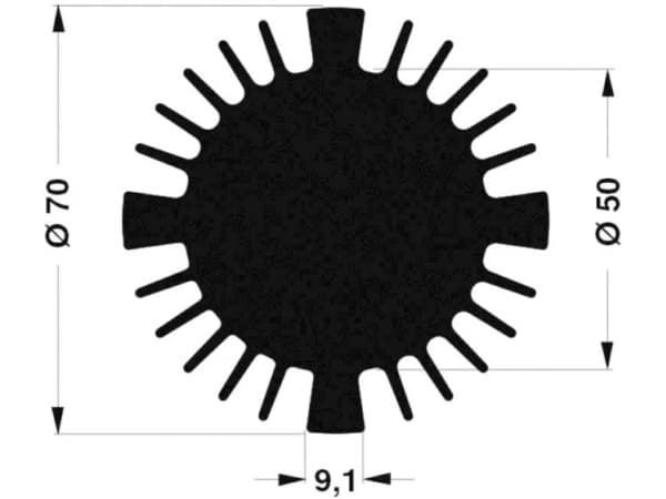 Fischer Elektronik 10021459 SK 570 15 SA LED-kølelegemer 2.27 K/W (Ø x H) 70 mm x 15 mm