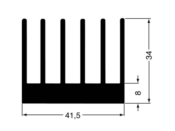 Fischer Elektronik 10019565 SK 189 50 SA Profilkølelegeme 3.5 K/W (L x B x H) 50 x 41.5 x 34 mm