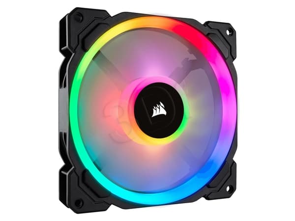 CORSAIR LL Series LL140 RGB Dual Light Loop - Kabinettvifte - 140 mm - hvit, blå, gul, rød, grønn, oransje, fiolett