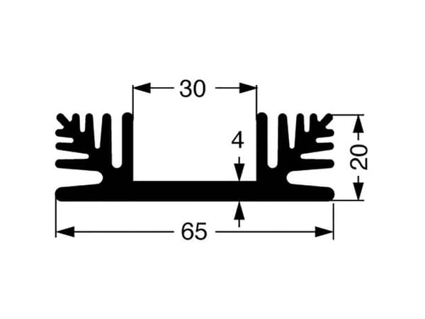 Fischer Elektronik SK 48 100 SA Jäähdytyselementit 2,2 K/W (L x S x K) 100 x 65 x 20 mm (L x S x K) 100 x 65 x 20 mm)