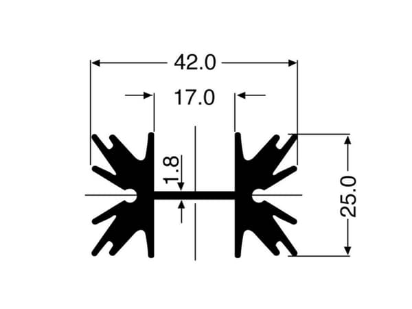 Fischer Elektronik SK 129 38,1 STS Profil kylfläns 5 K/W (L x B x H) 38 x 42 x 25 mm TO-220, SOT-32