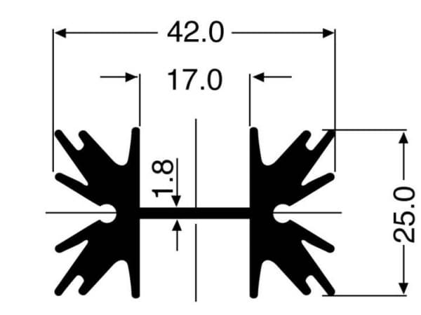 Fischer Elektronik SK 129 38,1 STS Profil kylfläns 5 K/W (L x B x H) 38 x 42 x 25 mm TO-220, SOT-32