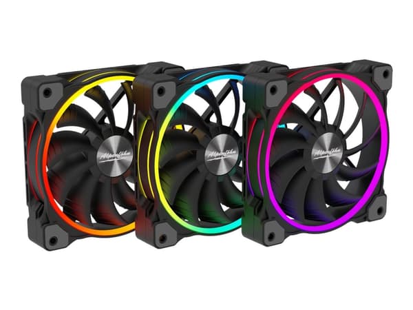 Alpenföhn Wing Boost 3 ARGB High Speed - Kabinettvifte - 120 mm - svart (en pakke 3) Sort