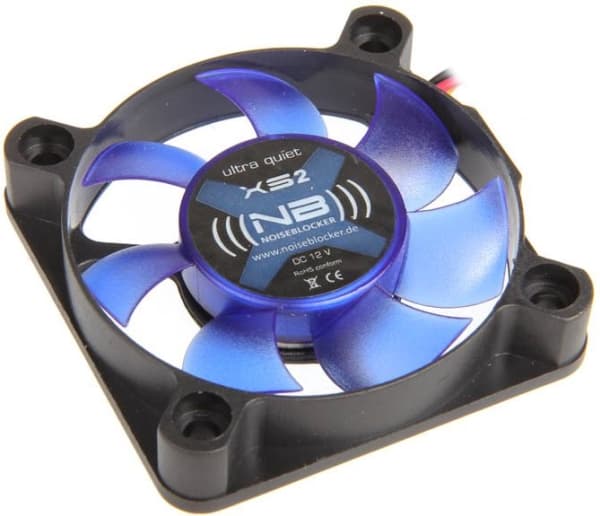 Noiseblocker BlackSilentFan XS-2, Fan, 5 cm, 4000 RPM, 21,1 dB, 8,9 cfm, Svart, Blå