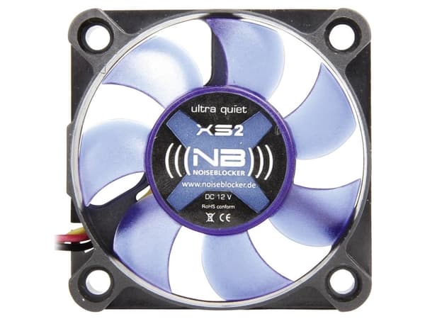 Noiseblocker BlackSilentFan XS-2, Fan, 5 cm, 4000 RPM, 21,1 dB, 8,9 cfm, Svart, Blå
