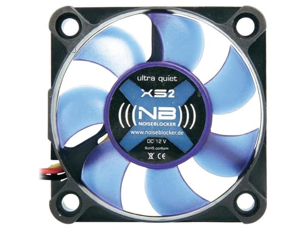 Noiseblocker BlackSilentFan XS-2, Fan, 5 cm, 4000 RPM, 21,1 dB, 8,9 cfm, Svart, Blå