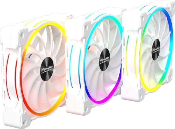 Alpenföhn Wing Boost 3 ARGB High Speed - White Edition - kabinettvifte - 120 mm - hvit (en pakke 3)