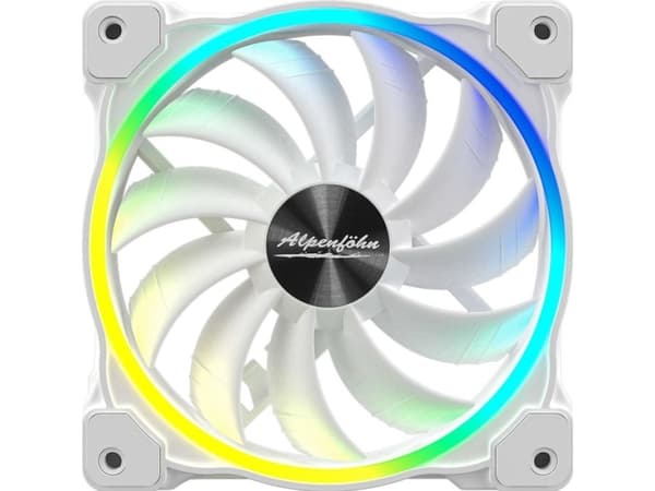 Alpenföhn Wing Boost 3 ARGB High Speed - White Edition - kabinettvifte - 120 mm - hvit (en pakke 3)