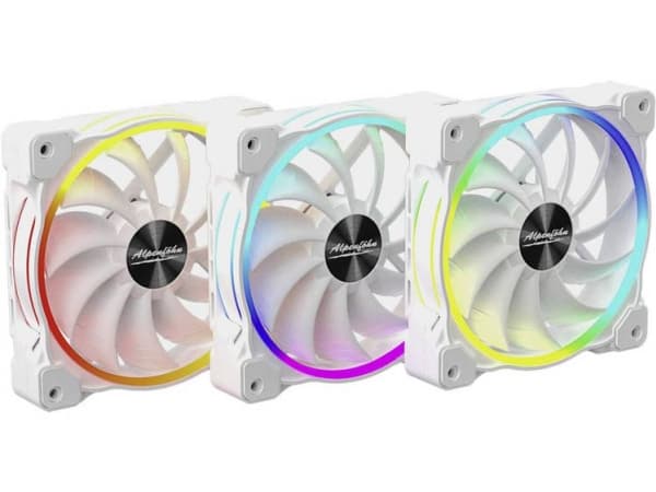 Alpenföhn Wing Boost 3 ARGB High Speed - White Edition - kabinettvifte - 120 mm - hvit (en pakke 3)
