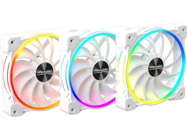 Alpenföhn Wing Boost 3 ARGB High Speed - White Edition - kabinettvifte - 120 mm - hvit (en pakke 3)