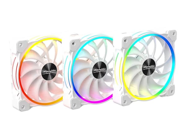 Alpenföhn Wing Boost 3 ARGB High Speed - White Edition - kabinettvifte - 120 mm - hvit (en pakke 3)