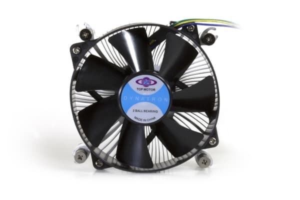 Dynatron K5, Luftkylare, 9,2 cm, 1000 rpm, 2500 rpm, 29,85 dB, 46,96 kubikfod/min. Gjuten aluminium, Svart